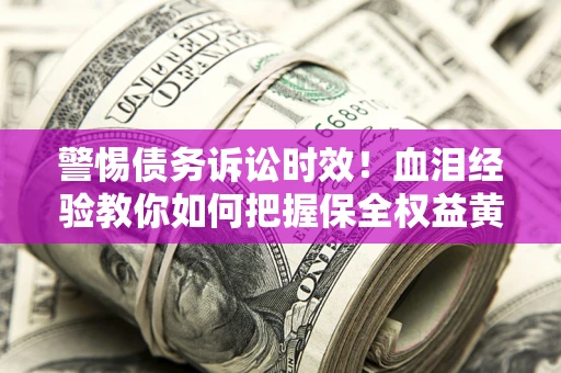 武汉警惕债务诉讼时效！血泪经验教你如何把握保全权益黄金期