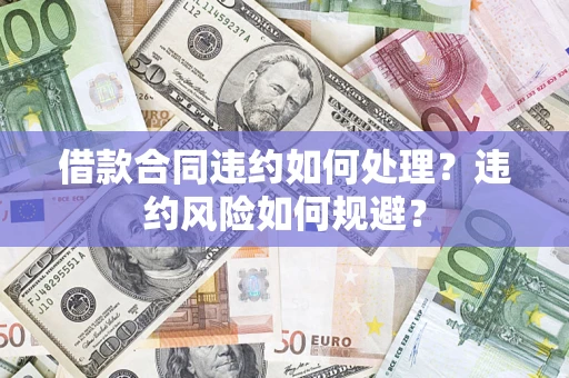 武汉借款合同违约如何处理？违约风险如何规避？
